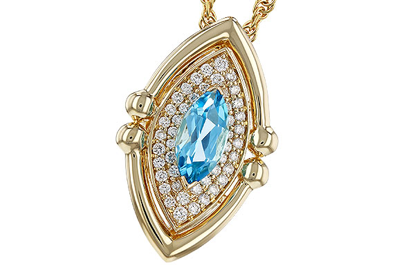 E329-90115: NECKLACE .54 BLUE TOPAZ .70 TGW (8x4MM BT)