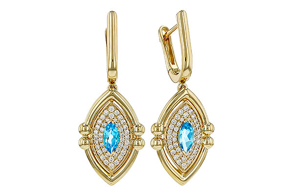 E330-72869: EARRINGS .50 TW BLUE TOPAZ .78 TGW (6x3MM BT)