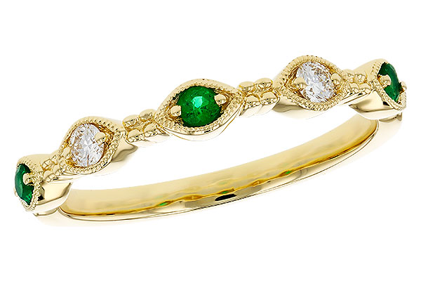 E330-72896: LDS WED RG .10 TW EMERALD .19 TGW