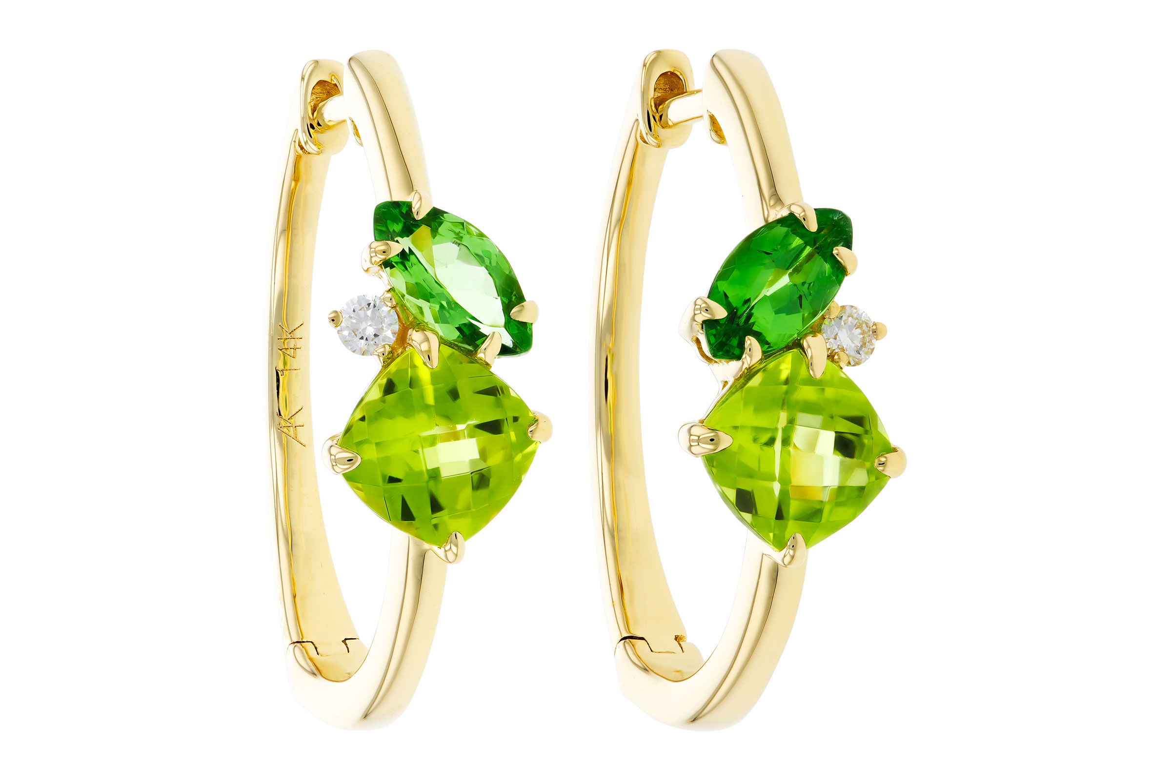 E330-74651: EARRINGS 1.69 TW SEMI-PREC (PER,TSAV) 1.73 TGW