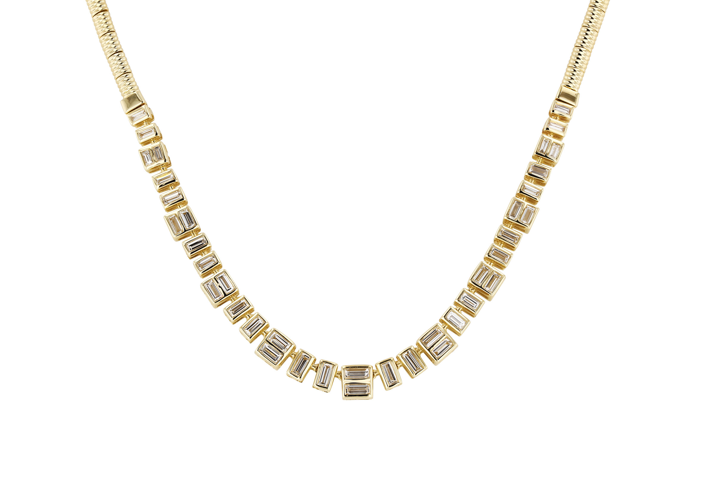 E330-74678: NECKLACE 1.80 TW BAGUETTES (17")