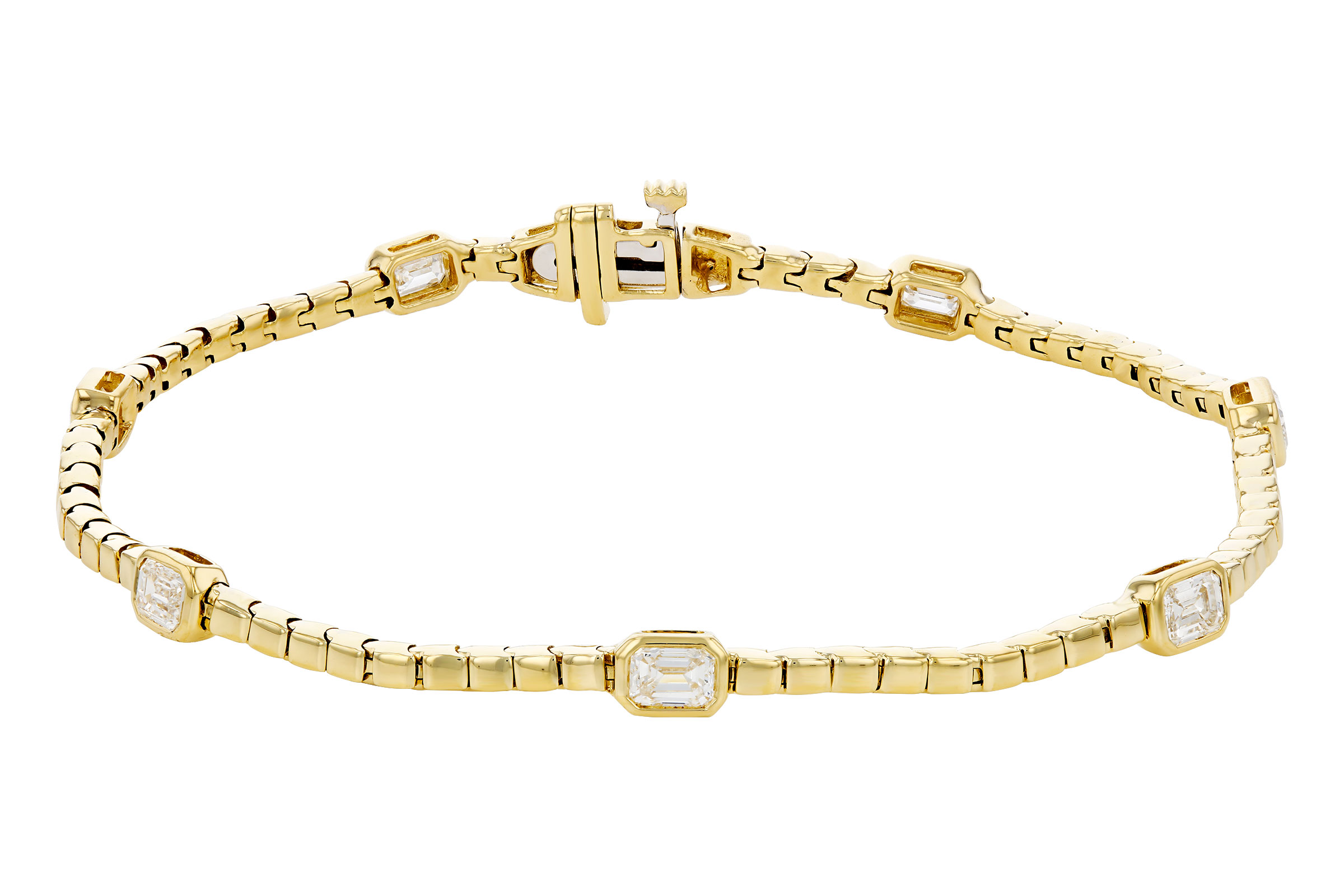 E330-74696: BRACELET 1.32 TW EMERALD CUT DIA (7")