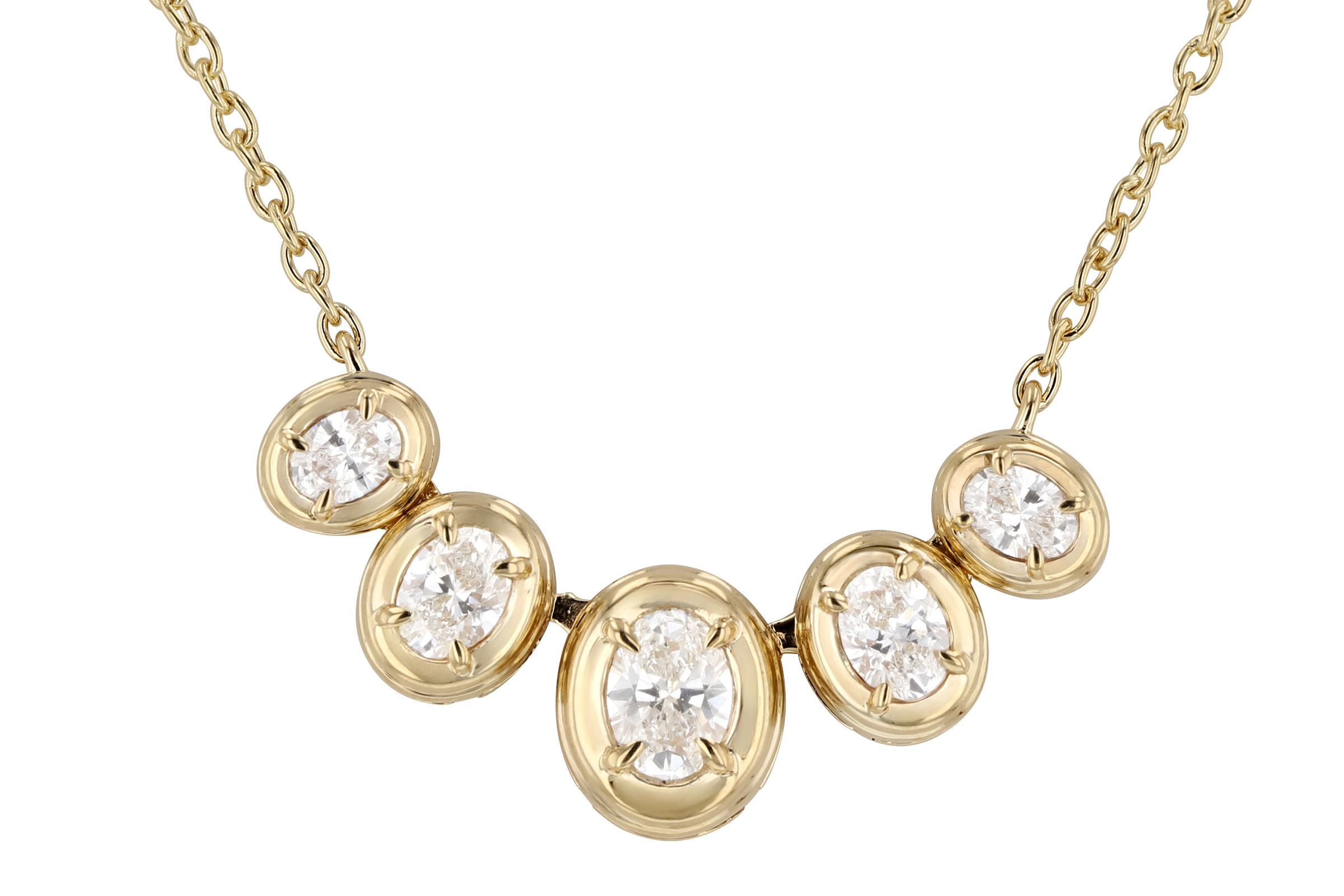 E330-74724: NECKLACE .85 TW OVAL CUT DIA (18")