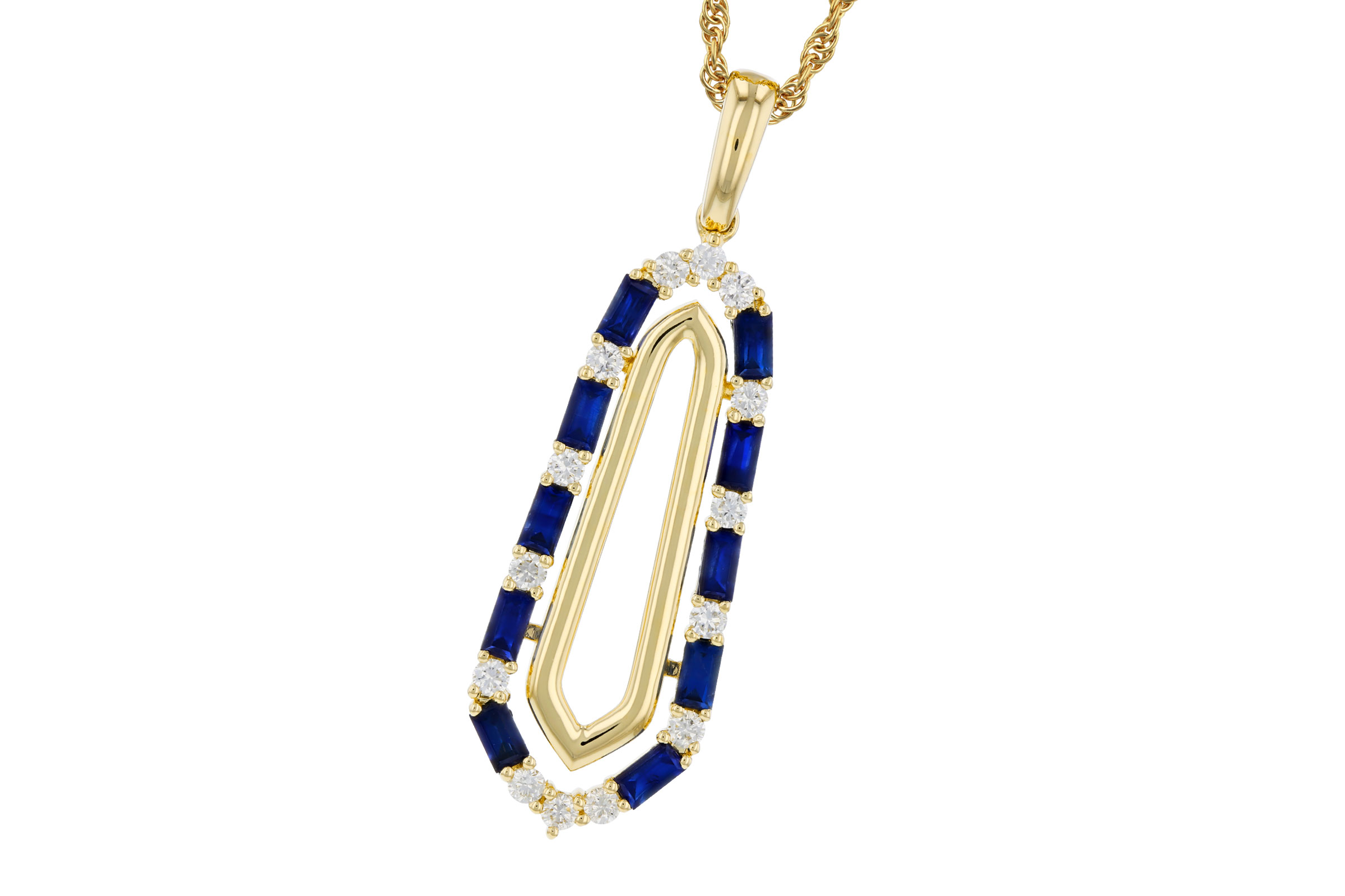 E330-75596: NECKLACE .74 TW SAPPHIRE .94 TGW