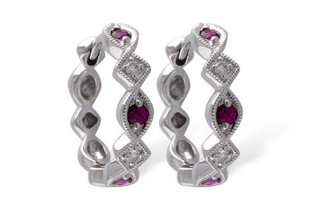 F056-18278: EARRINGS .20 RUBY .25 TGW