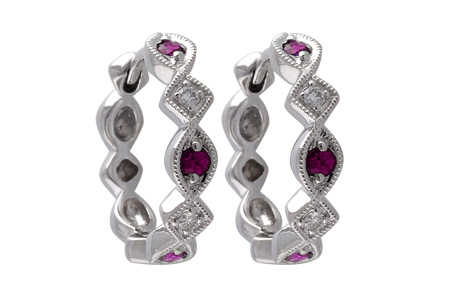 F056-18278: EARRINGS .20 RUBY .25 TGW