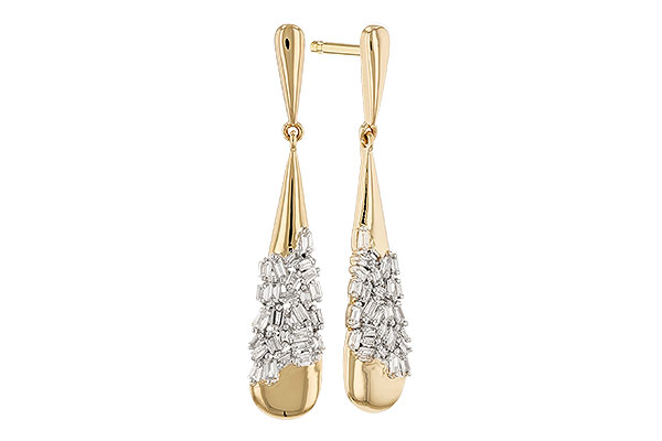 F328-95578: EARRINGS .20 TW BAGUETTE DIAS