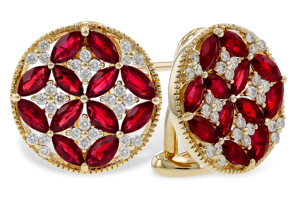 F329-82905: EARRINGS 2.07 TW RUBY 2.37 TGW