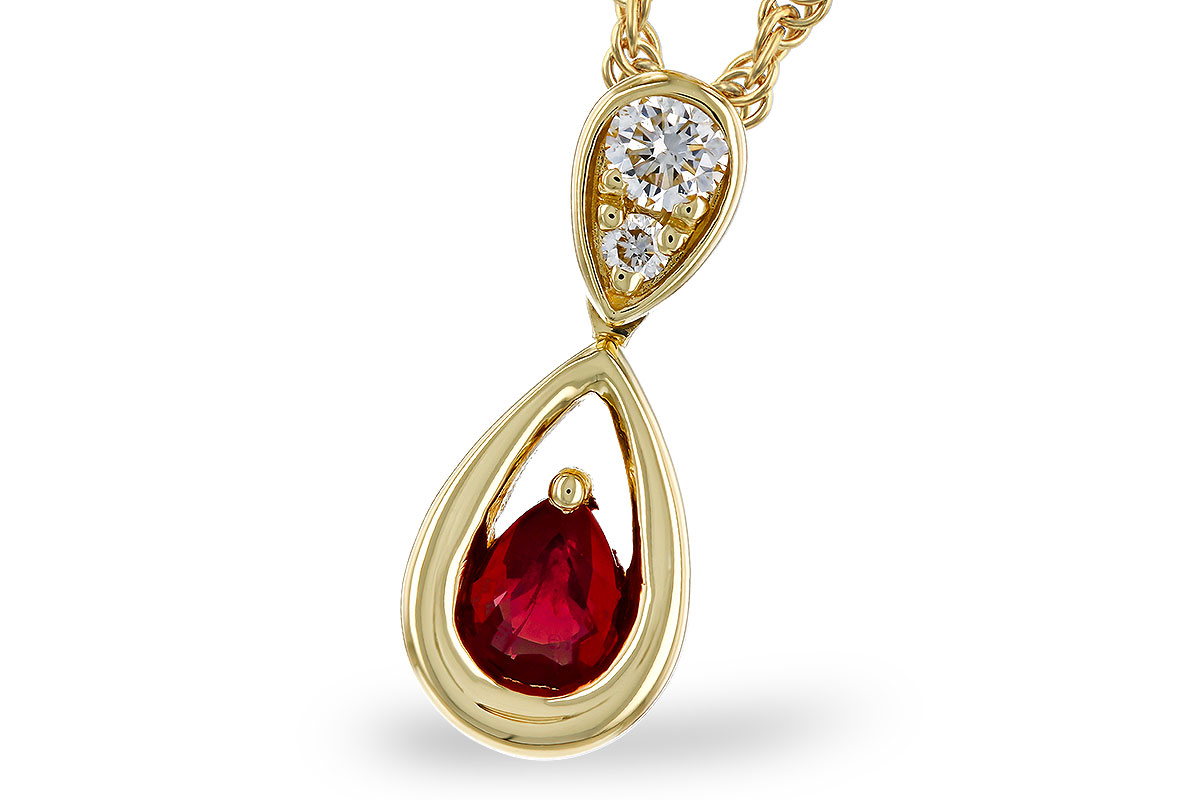 F329-84678: NECKLACE .20 RUBY .26 TGW (4x3 RUBY)