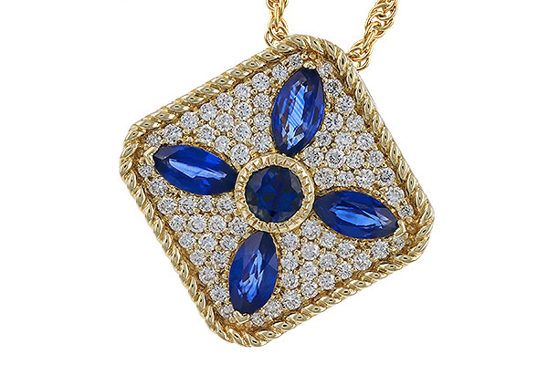 F329-86469: NECKLACE .89 TW SAPPHIRE 1.20 TGW