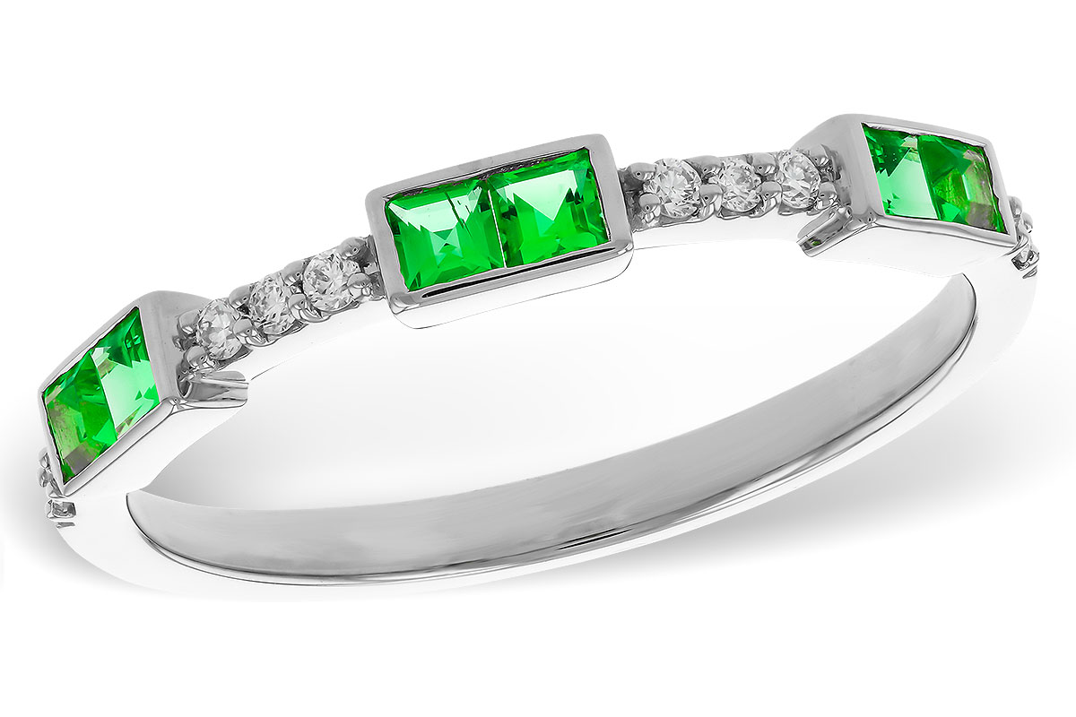 F329-86524: LDS WED RG .23 TW EMERALD .30 TGW