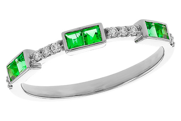 F329-86524: LDS WED RG .23 TW EMERALD .30 TGW