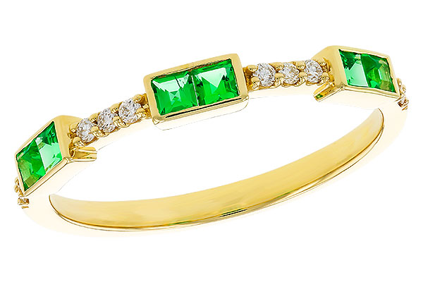 F329-86524: LDS WED RG .23 TW EMERALD .30 TGW