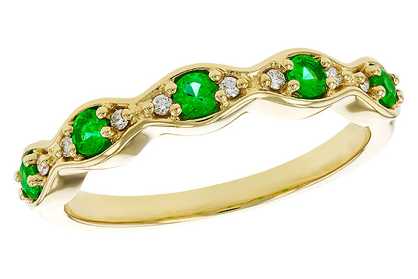 F329-90105: LDS WED RG .21 TW EMERALD .27 TGW