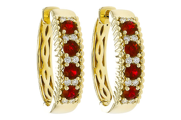 F329-90160: EARRINGS .54 TW RUBY .66 TGW