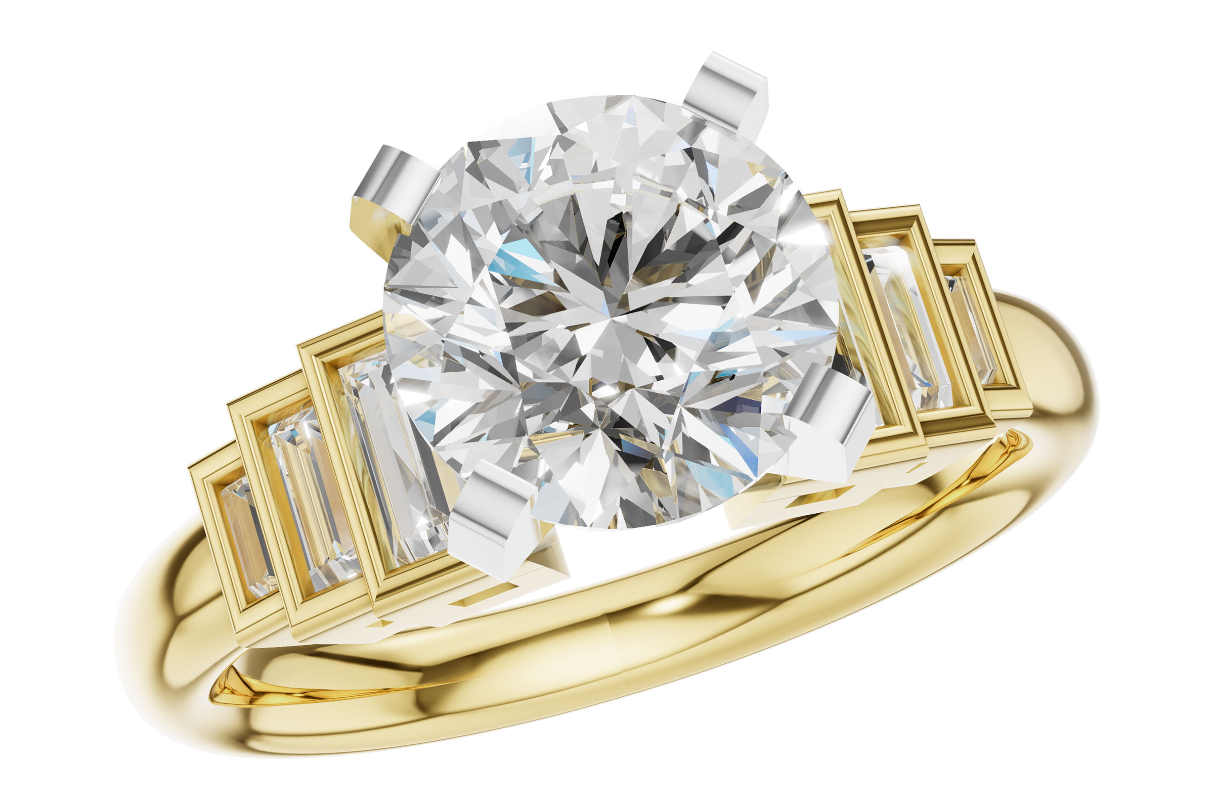 F330-73742: LDS SEMI DIA RG .26 TW BAGUETTES
