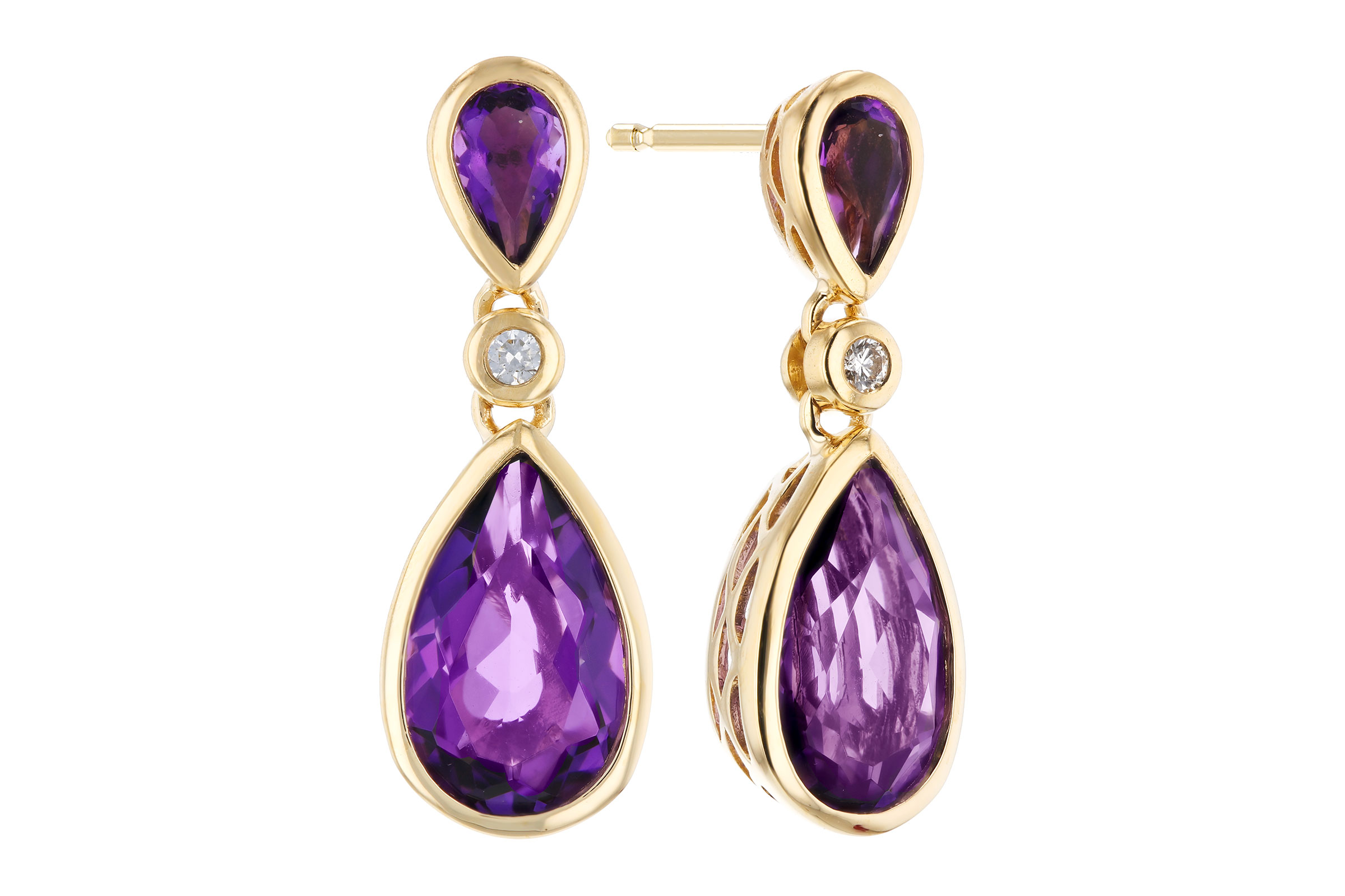 F330-75551: EARRINGS 2.80 TW AMETHYST 2.84 TGW