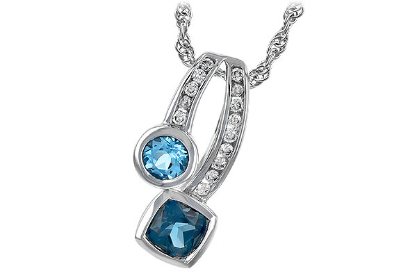 G244-44714: NECKLACE .91 TW BLUE TOPAZ 1.04 TGW