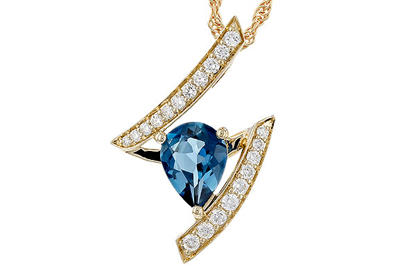 G329-82851: NECK 1.04 LONDON BLUE TOPAZ 1.23 TGW (8x6MM)