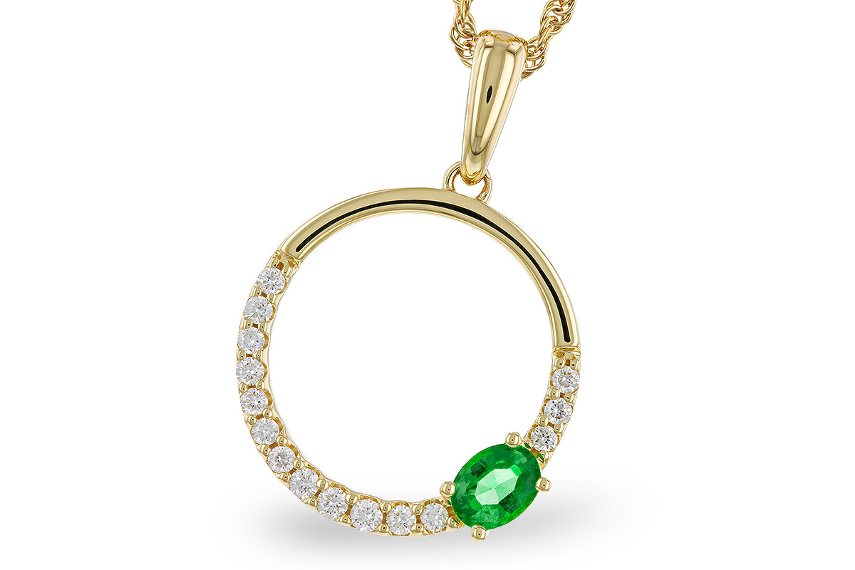 G329-84660: NECKLACE .19 EMERALD .34 TGW