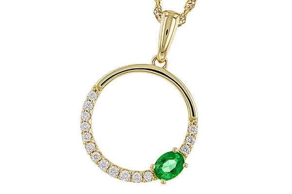 G329-84660: NECKLACE .19 EMERALD .34 TGW
