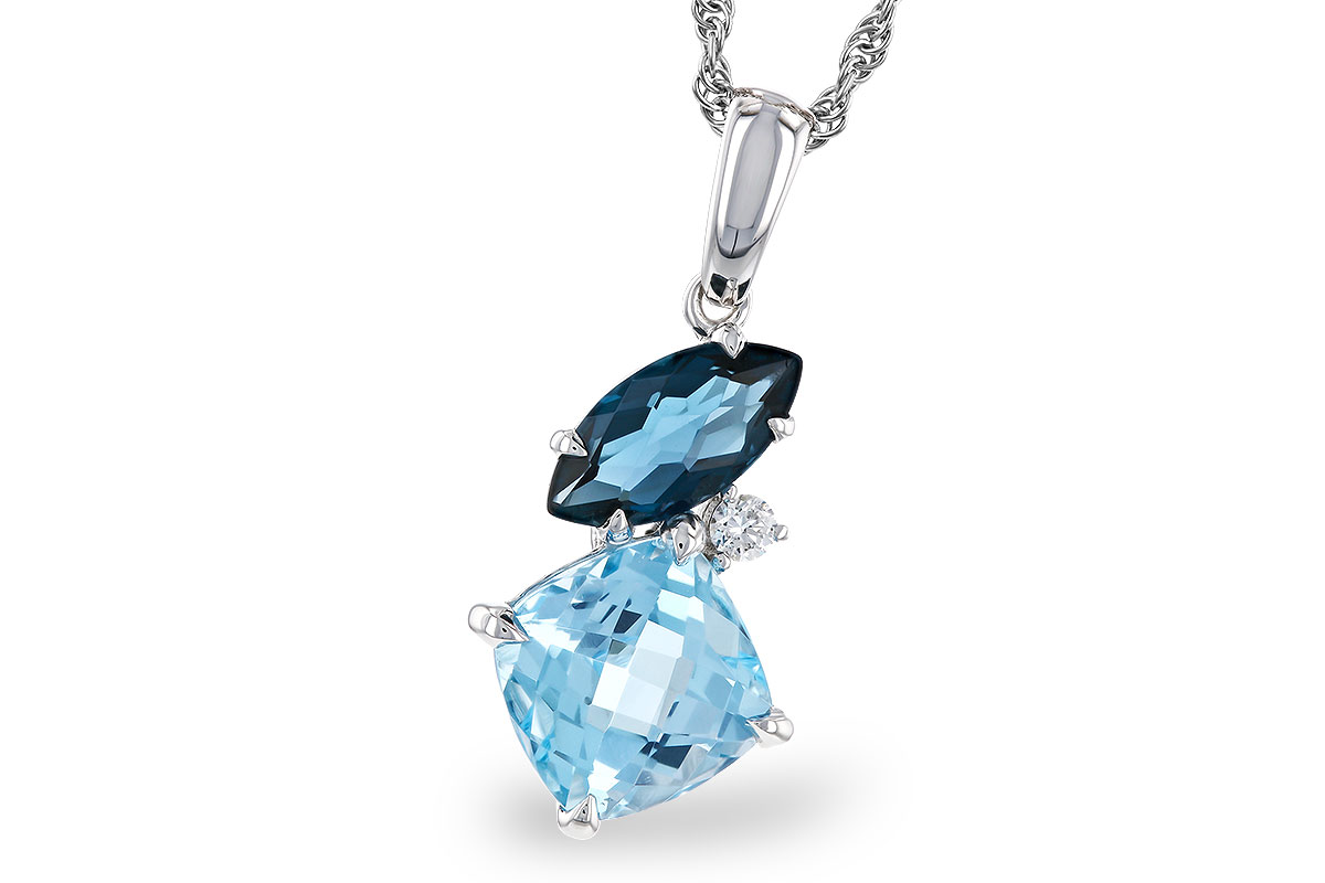 G329-85551: NECKLACE 2.37 TW BLUE TOPAZ 2.40 TGW