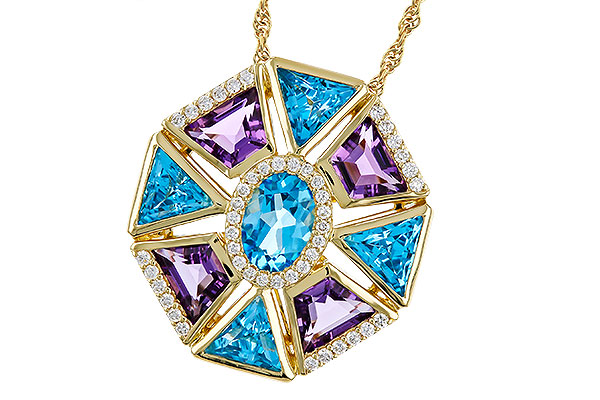 G329-85587: NECKLACE 4.47 SEMI-PREC (BT & AMY) 4.65 TGW