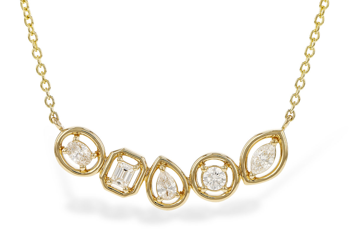 G329-88287: NECKLACE .50 TW FANCY CUT DIAS (18")