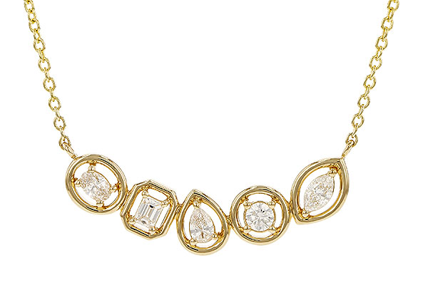 G329-88287: NECKLACE .50 TW FANCY CUT DIAS (18")