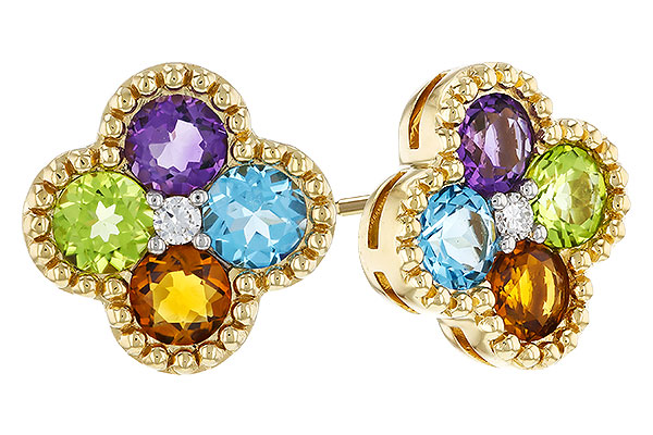 G329-90133: EARRINGS 1.88 SEMI-PREC (AMY,BT,CIT,PER) 1.93 TGW