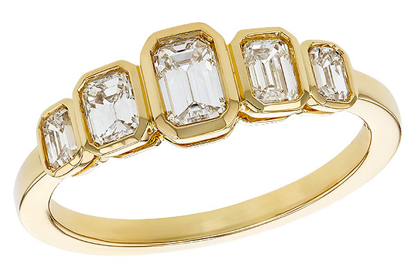 G329-90151: LDS DIA WED RG .90 TW EMERALD CUTS