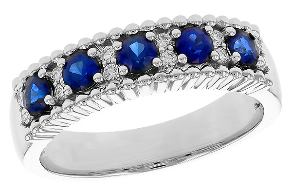 G329-90160: LDS WED RG .64 TW SAPPHIRE .76 TGW