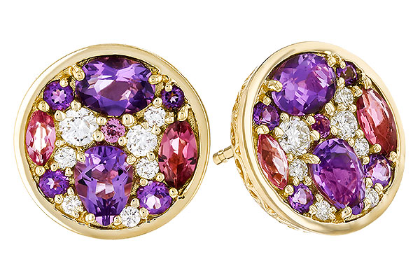G329-90178: EARR .82 TW SEMI-PRECIOUS (P.TOUR, AMY) .98 TGW