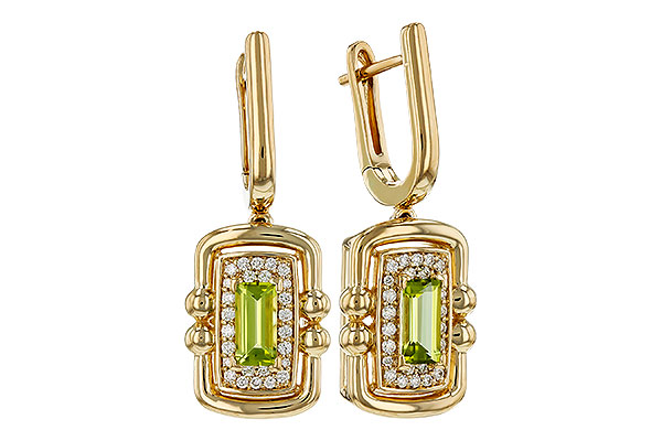 G330-72869: EARRINGS .71 TW PERIDOT .88 TGW (6x3MM PER)