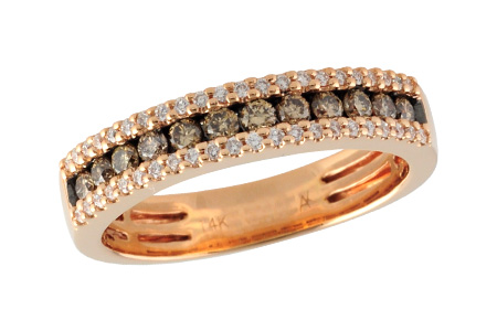H242-57387: LDS WED RG .33 BROWN DIAS .49 TW