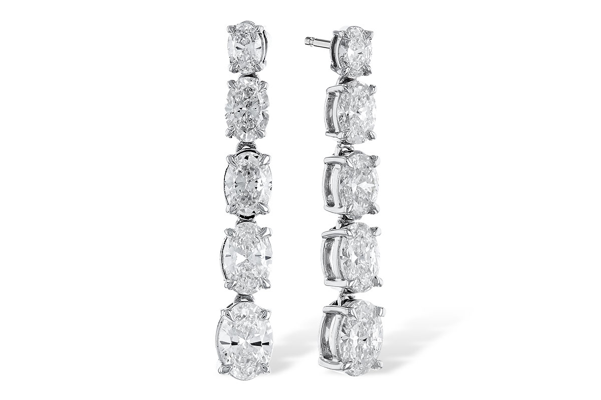 H328-97387: EARRINGS 1.90 TW OVAL DIAMONDS