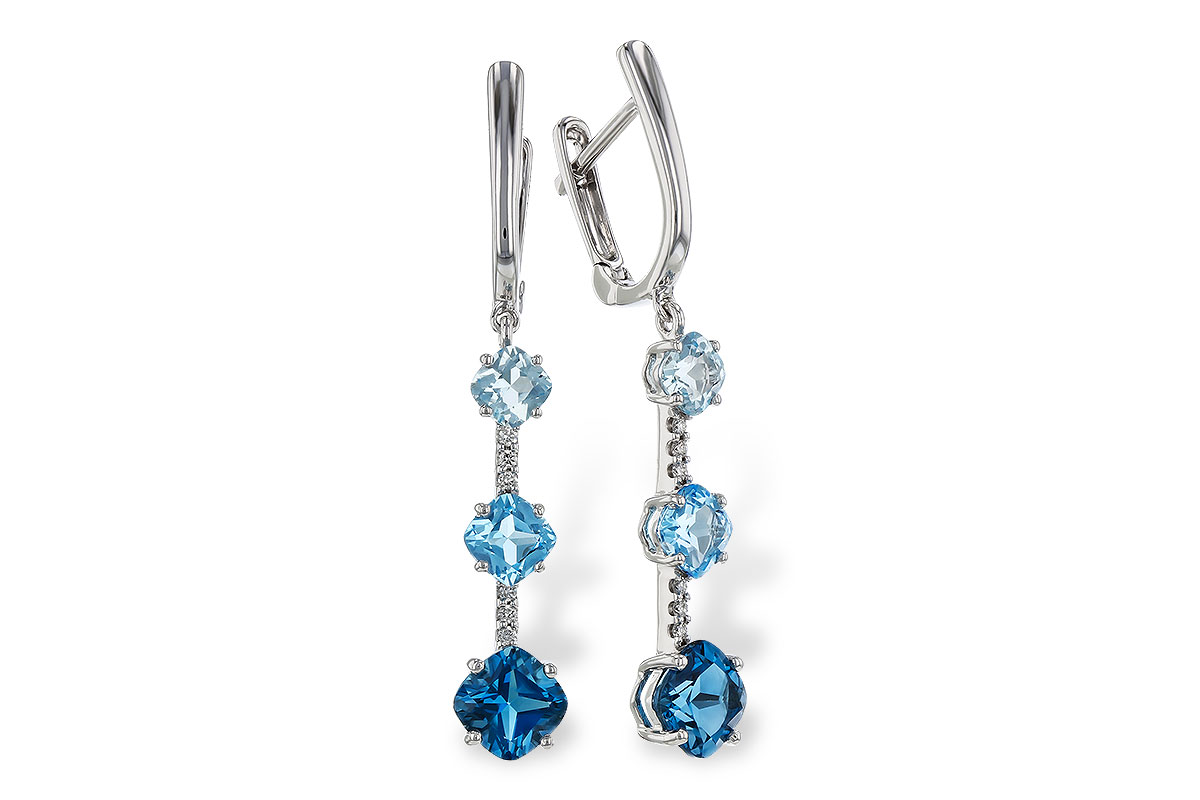 H329-82887: EARRINGS 2.41 TW BLUE TOPAZ 2.45 TGW