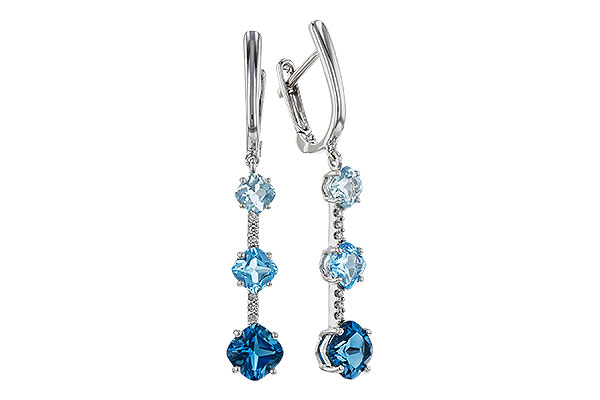 H329-82887: EARRINGS 2.41 TW BLUE TOPAZ 2.45 TGW