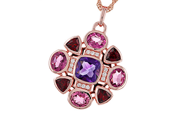 H329-84642: NECKLACE 2.76 SEMI-PREC (AM,GT,PT) 2.82 TGW