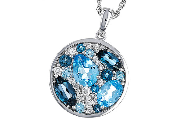 H329-85578: NECKLACE 2.31 TW BLUE TOPAZ 2.48 TGW