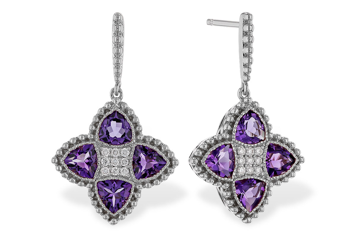 H329-86460: EARRINGS 1.41 AMETHYST 1.50 TGW