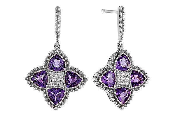 H329-86460: EARRINGS 1.41 AMETHYST 1.50 TGW