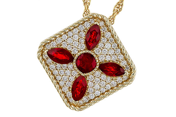 H329-86469: NECKLACE .81 TW RUBY 1.12 TGW