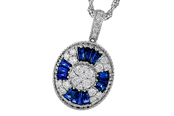 H329-88351: NECKLACE .56 TW SAPPHIRE .80 TGW