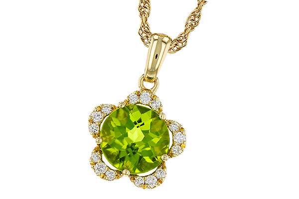 H329-90105: NECKLACE 2.16 PERIDOT 2.28 TGW (8MM RD)