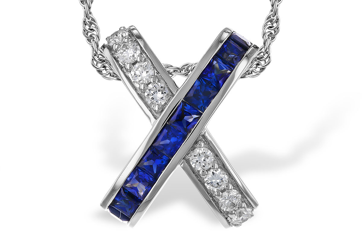 H329-90123: NECKLACE .60 TW SAPPHIRE .77 TGW