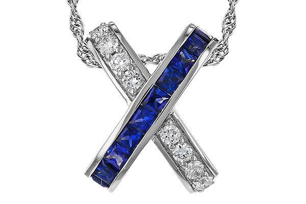 H329-90123: NECKLACE .60 TW SAPPHIRE .77 TGW