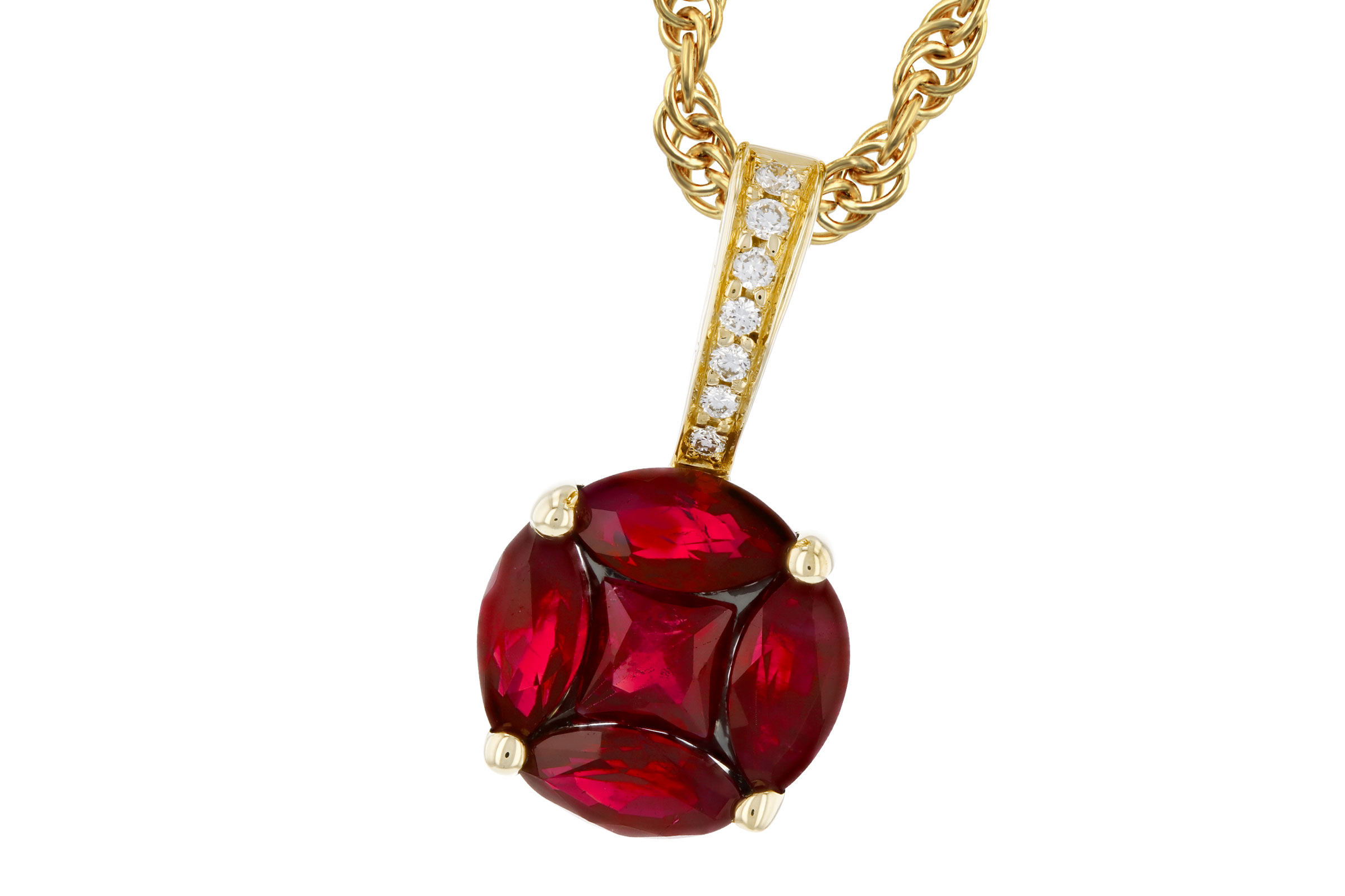 H330-72896: NECKLACE .80 RUBY .82 TW