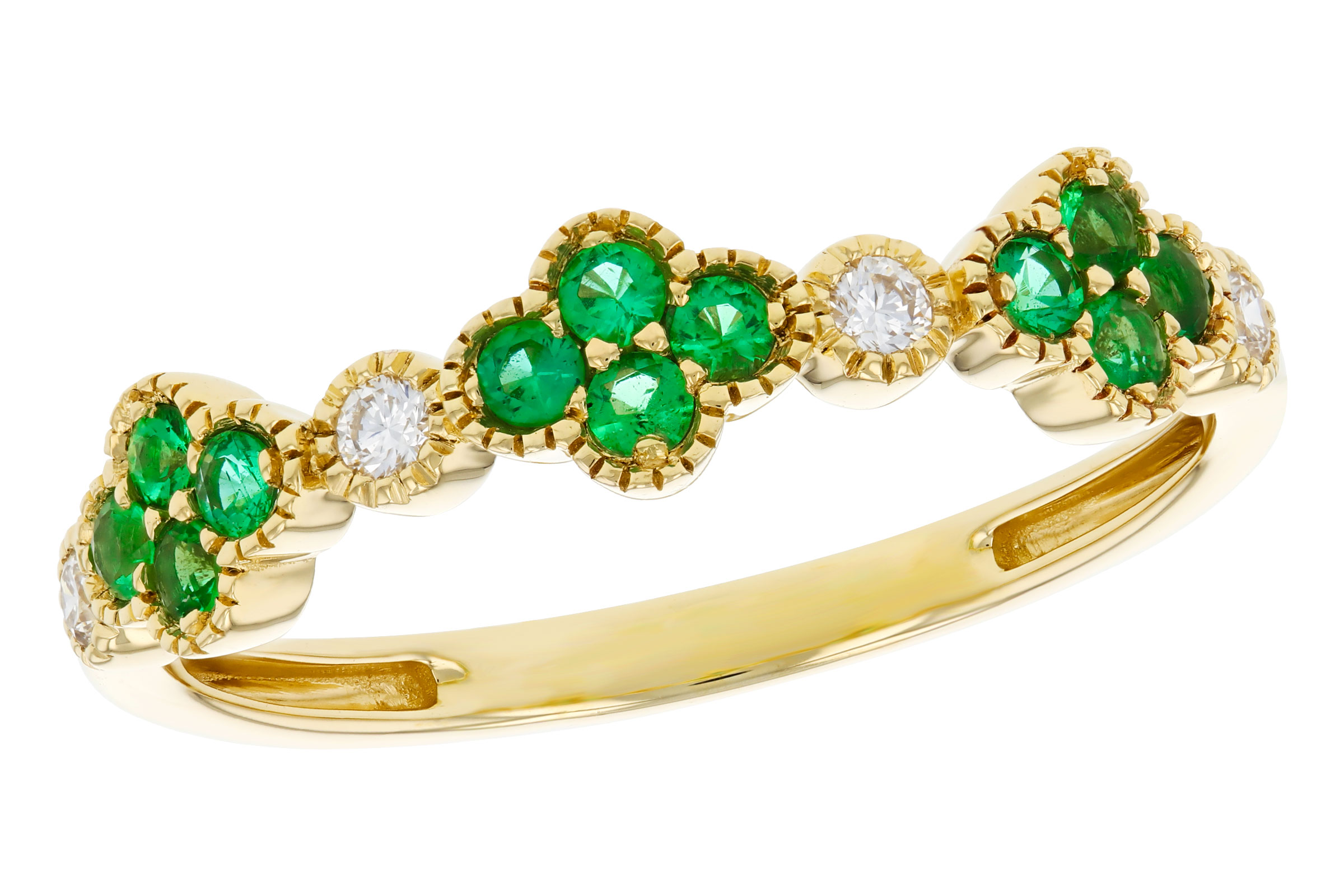 H330-75569: LDS WED RG .18 TW EMERALD .26 TGW