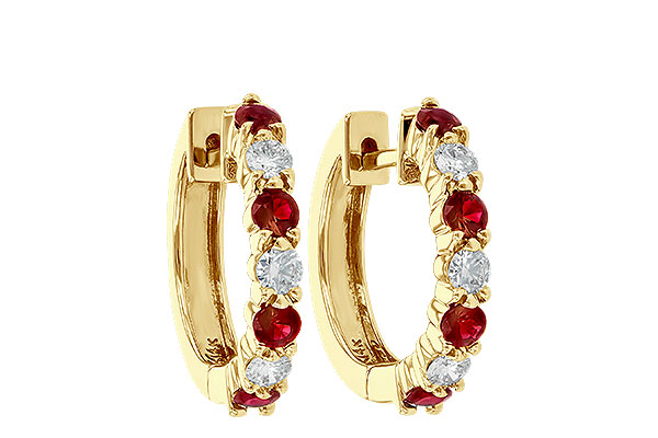 K056-21023: EARRINGS .64 RUBY 1.05 TGW